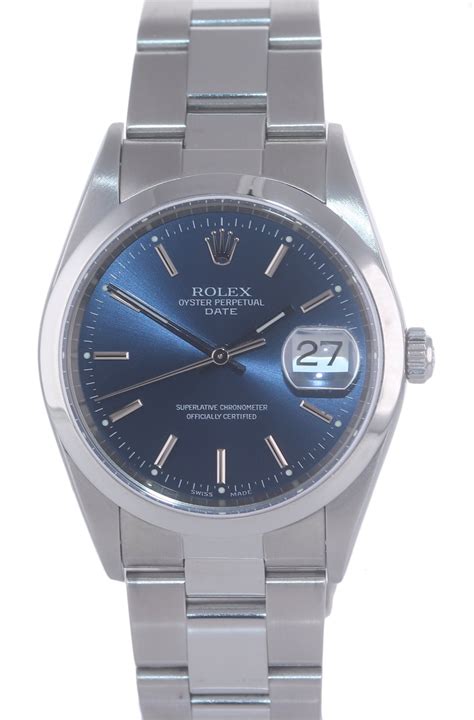 rolex date ref. 15200 blue|Rolex 15200 oyster perpetual date.